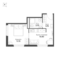 1 ккв № 542 Корп.: 3 , Секция 1  в ЖК Авеню-Апарт Пулково