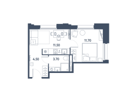 1 ккв № 930 Корп.: 4 , Секция 1  в ЖК Авеню-Апарт Пулково