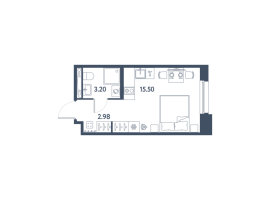 Студия № 838 Корп.: 4 , Секция 1  в ЖК Авеню-Апарт Пулково
