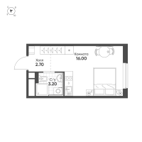 Студия № 619 Корп.: 3 , Секция 1  в ЖК Авеню-Апарт Пулково
