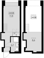 2 ккв (Евро) № 2408 Корп.: 2 , Секция 1  в ЖК Авеню на Карповке
