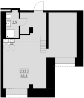 3 ккв (Евро) № 2323 Корп.: 2 , Секция 1  в ЖК Авеню на Карповке