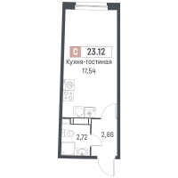 Студия № 894 Корп.: 1 , Секция 4  в ЖК Авиатор