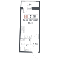 Студия № 960 Корп.: 1 , Секция 4  в ЖК Авиатор