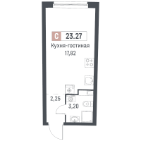 Студия № 589 Корп.: 1 , Секция 3  в ЖК Авиатор