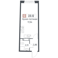 Студия № 21 Корп.: 1 , Секция 1  в ЖК Авиатор