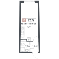 Студия № 10 Корп.: 1 , Секция 1  в ЖК Авиатор