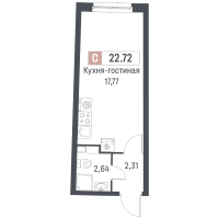 Студия № 878 Корп.: 1 , Секция 4  в ЖК Авиатор