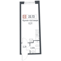 Студия № 1160 Корп.: 1 , Секция 5  в ЖК Авиатор