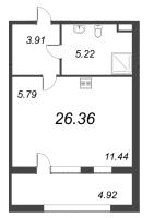Студия № 695 Корп.: 5 , Секция 8  в ЖК Б15