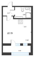 Студия № 1057 Корп.: 3 , Секция 11  в ЖК Б15