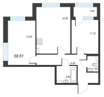 3 ккв (Евро) № 298 Корп.: 2 , Секция 4  в ЖК Б15