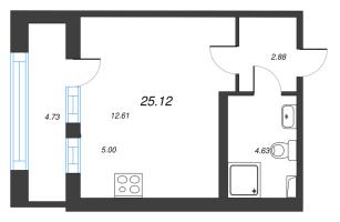 Студия № 808 Корп.: 3 , Секция 9  в ЖК Б15
