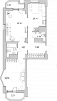 2 ккв № 10/2-3 Корп.: 2-15 , Секция 1  в ЖК Байрон