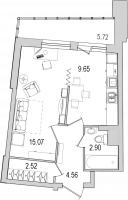 1 ккв № 11/1-47а Корп.: 2-28 , Секция 1  в ЖК Байрон