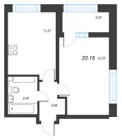 1 ккв № 348 Корп.: 5 , Секция 2  в ЖК БелАрт