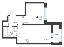 2 ккв (Евро) № 228 Корп.: 5 , Секция 2  в ЖК БелАрт