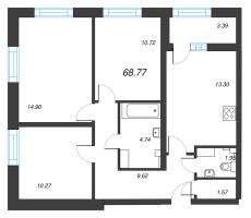 3 ккв № 207 Корп.: 5 , Секция 2  в ЖК БелАрт