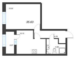 1 ккв № 23 Корп.: 5 , Секция 1  в ЖК БелАрт