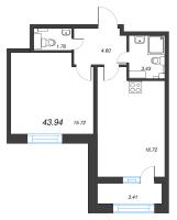 2 ккв (Евро) № 205 Корп.: 5 , Секция 2  в ЖК БелАрт