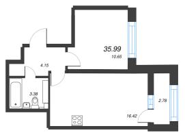 2 ккв (Евро) № 291 Корп.: 5 , Секция 2  в ЖК БелАрт