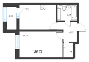 1 ккв № 159 Корп.: 5 , Секция 1  в ЖК БелАрт
