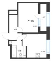 1 ккв № 162 Корп.: 5 , Секция 1  в ЖК БелАрт