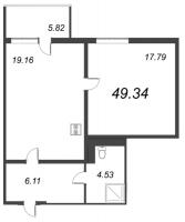 2 ккв (Евро) № 337 Дом: 1 Корп.: Air , Секция 5  в ЖК Bereg. Курортный