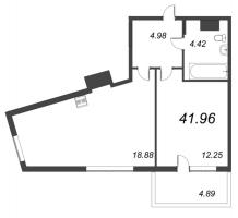 2 ккв (Евро) № 594 Дом: 3 Корп.: Wood , Секция 3  в ЖК Bereg. Курортный