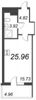 Студия № 184 Дом: 1 Корп.: Air , Секция 3  в ЖК Bereg. Курортный