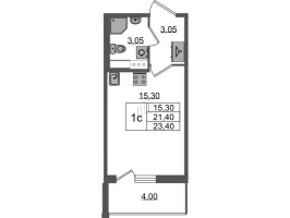 Студия № 57 Корп.: 1.1 , Секция 1  в ЖК Бионика заповедная