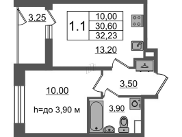 1 ккв № 712 Корп.: 1.4 , Секция 3.4  в ЖК Бионика заповедная