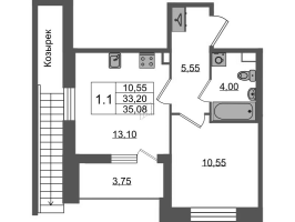 1 ккв № 372 Корп.: 1.4 , Секция 2.1  в ЖК Бионика заповедная