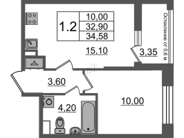 2 ккв (Евро) № 718 Корп.: 1.4 , Секция 3.4  в ЖК Бионика заповедная