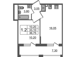 2 ккв (Евро) № 567 Корп.: 1.4 , Секция 3.2  в ЖК Бионика заповедная