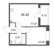 2 ккв (Евро) № 396 Корп.: 2.1 , Секция 4  в ЖК Бионика заповедная