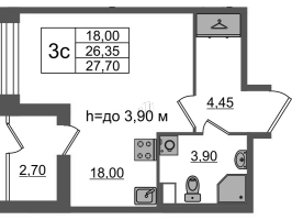 Студия № 244 Корп.: 1.2 , Секция 4  в ЖК Бионика заповедная