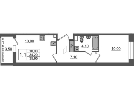 1 ккв № 171 Корп.: 1.2 , Секция 3  в ЖК Бионика заповедная