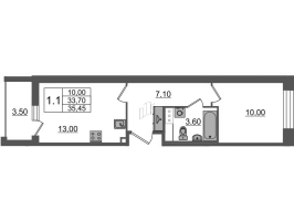 1 ккв № 256 Корп.: 1.2 , Секция 4  в ЖК Бионика заповедная