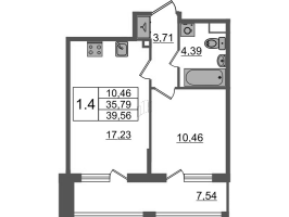 2 ккв (Евро) № 134 Корп.: 2.3 , Секция 2  в ЖК Бионика заповедная