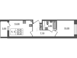 1 ккв № 178 Корп.: 1.2 , Секция 3  в ЖК Бионика заповедная