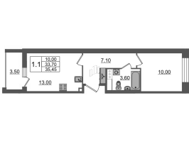 1 ккв № 355 Корп.: 1.2 , Секция 4  в ЖК Бионика заповедная