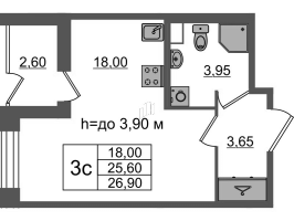Студия № 243 Корп.: 1.2 , Секция 4  в ЖК Бионика заповедная