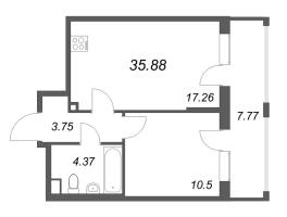 2 ккв (Евро) № 133 Корп.: 2.5 , Секция 2  в ЖК Бионика заповедная