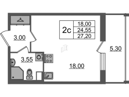 Студия № 247 Корп.: 1.4 , Секция 1.4  в ЖК Бионика заповедная