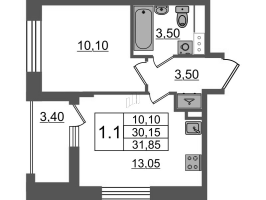 1 ккв № 996 Корп.: 1.4 , Секция 3.6  в ЖК Бионика заповедная