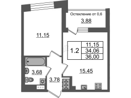 2 ккв (Евро) № 350 Корп.: 2.1 , Секция 3  в ЖК Бионика заповедная