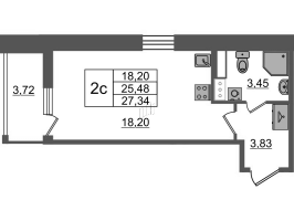 Студия № 24 Корп.: 2.4 , Секция 1  в ЖК Бионика заповедная