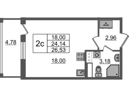 Студия № 29 Корп.: 2.4 , Секция 1  в ЖК Бионика заповедная