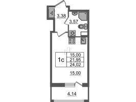 Студия № 7 Корп.: 2.3 , Секция 1  в ЖК Бионика заповедная